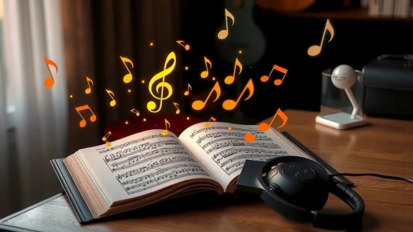 Sångbok med ljud som spelar musik själv